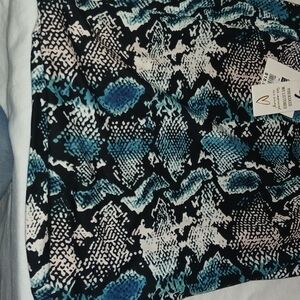 Revamped Blue and Black Snake Print Mini Skirt